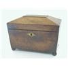 Image 1 : A REGENCY MAHOGANY TEA CADDY, of sarcophagus shape, twin lidded compartments, ball feet, width 20...