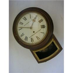 A DROP DIAL WALL TIMEPIECE, signed 'Atkinson & Co, Westminster Bridge Road', fugee movement, heig...