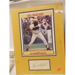 SIGNED BASEBALL PRINT - BILL MADLOCK