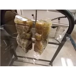 MARBLE CARVED BOOK ENDS - 2 TTL