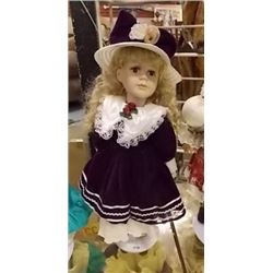 PORCELEIN DOLL - STAND NOT INCLUDED - RED DRESS