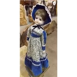 PORCELEIN DOLL - STAND NOT INCLUDED - BLUE DRESS