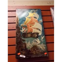 PLAQUE - HEAVY METAL SAILING SHIP