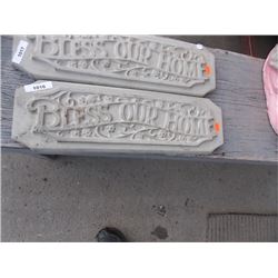 CONCRETE - PLAQUE - BLESS OUR HOME