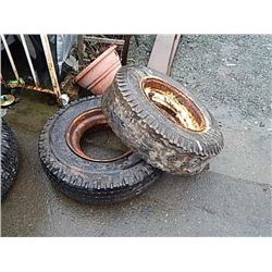 TIRES AND RIMS - 8-14.5 - 2 TTL