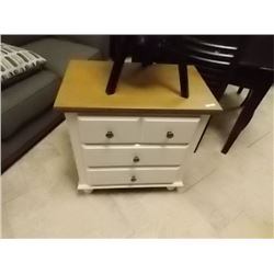 NITE TABLE - MAPLE AND WHITE - 3 DRAWER