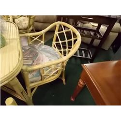 WICKER AND UPHOLSTERED PATIO CHAIRS - 4 PC TTL