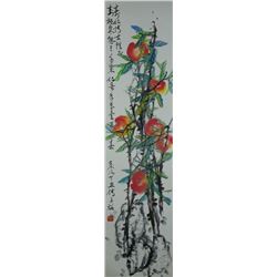 Watercolor Scroll Peaches Fu Zizhao b. 1928