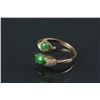 Image 4 : Chinese Lady's Ring 18K Gold with Green Jadeite