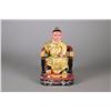 Image 1 : Chinese Gilt Wood Imperial Man Seated on Red Chair