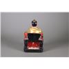 Image 2 : Chinese Gilt Wood Imperial Man Seated on Red Chair