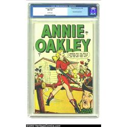 Annie Oakley #1 (Timely, 1948) CGC NM 9.4 Off-white pages. Call us cynical, but it sure seems Tim...