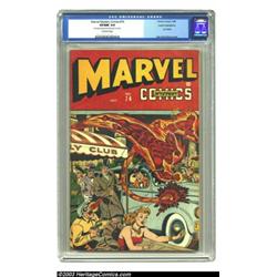 Marvel Mystery Comics #74 Cosmic Aeroplane pedigree (Timely, 1946) CGC VF/NM 9.0 Off-white pages....