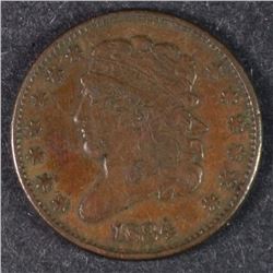 1834 HALF CENT XF NICE