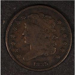 1835 HALF CENT F-VF