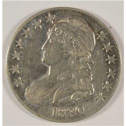1830 BUST HALF AU CLEANED