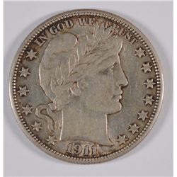 1911 BARBER HALF DOLLAR, AU