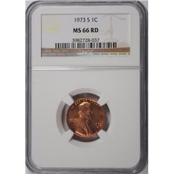 1973-S LINCOLN CENT NGC MS-66 RED