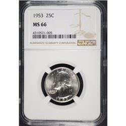 1953 WASHINGTON QUARTER, NGC MS-66
