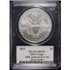 Image 4 : 2011 AMERICAN SILVER EAGLE ( FROM 25th ANNIV SET ) PCGS MS-70 FIRST STRIKE!