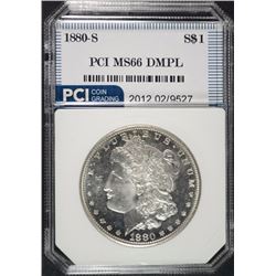 1880-S MORGAN DOLLAR PCI GEM BU DMPL