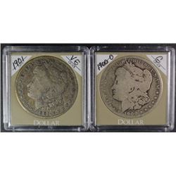 US SILVER DOLLARS: 1901-O VG, 1900-O G