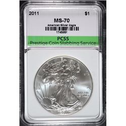 2011 AMERICAN SILVER EAGLE, PCSS PERFECT GEM BU