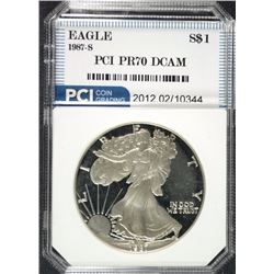 1987-S AMERICAN SILVER EAGLE PCI GRADED PERFECT PROOF DCAM