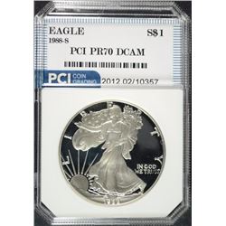 1988-S AMERICAN SILVER EAGLE PCI GRADED PERFECT PROOF DCAM