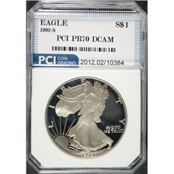 1992-S AMERICAN SILVER EAGLE PCI GRADED PERFECT PROOF DCAM