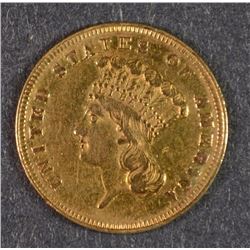 1859 $3 GOLD INDIAN PRINCESS HEAD CH BU