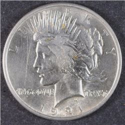 1921 PEACE SILVER DOLLAR CH BU