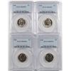 Image 1 : Lot of 4 1940 Jefferson Nickels PCGS MS-65 FS