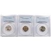 Image 1 : Lot of 3 Jefferson. Nickels PCGS MS-65 FS 1941,41-D, 42-S
