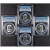 Image 1 : 4 1956 FRANKLIN HALVES PCGS MS-64