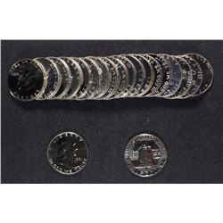 GEM PROOF ROLL FRANKLIN HALF DOLLARS 57-63