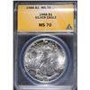 Image 1 : 1988 AMERICAN SILVER EAGLE DOLLAR ANACS MS 70!