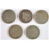 Image 1 : 5 - LIBERTY "V" NICKELS; 1893 FINE, 1895 VG, 1908 FINE, 1909 VF, 1909 VG/FINE