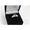 Image 2 : 1.75CT OVAL PURPLE AMETHYST AND DIAMOND COCKTAIL RING. VS CLARITY 4 DIAMONDS, INCLUDES $475