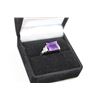 Image 2 : 2.26CT EMERALD CUT AMETHYST COCKTAIL RING SET WITH 2 DIAMONDS, STERLING SILVER AND PLATINUM,