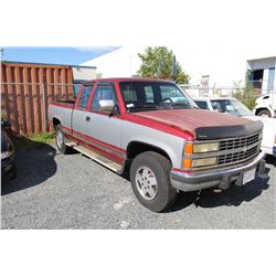 1991 CHEVROLET 2500 PU, RED, VIN # 2GCFK29K8M1242775