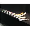 Image 1 : LOT OF 5 HOCKEY STICKS INCLUDING: GAME USED MILAN LUCIC SIGNED STICK, GAME USED EDDIE LACK SIGNED