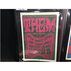 THEM/NEW TWEEDY BROTHERS POSTER - 2ND PRINTING-DISPLAYS UNION LOGO #183 NOT #72. 06/23/1966  ARTIST: