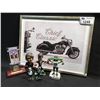 Image 1 : LOT OF ASSORTED ITEMS INC: SEATTLE SEAHAWK BOBBLE HEADS, INDIAN FRAMED POSTER, SUPER BOWL XLVIII