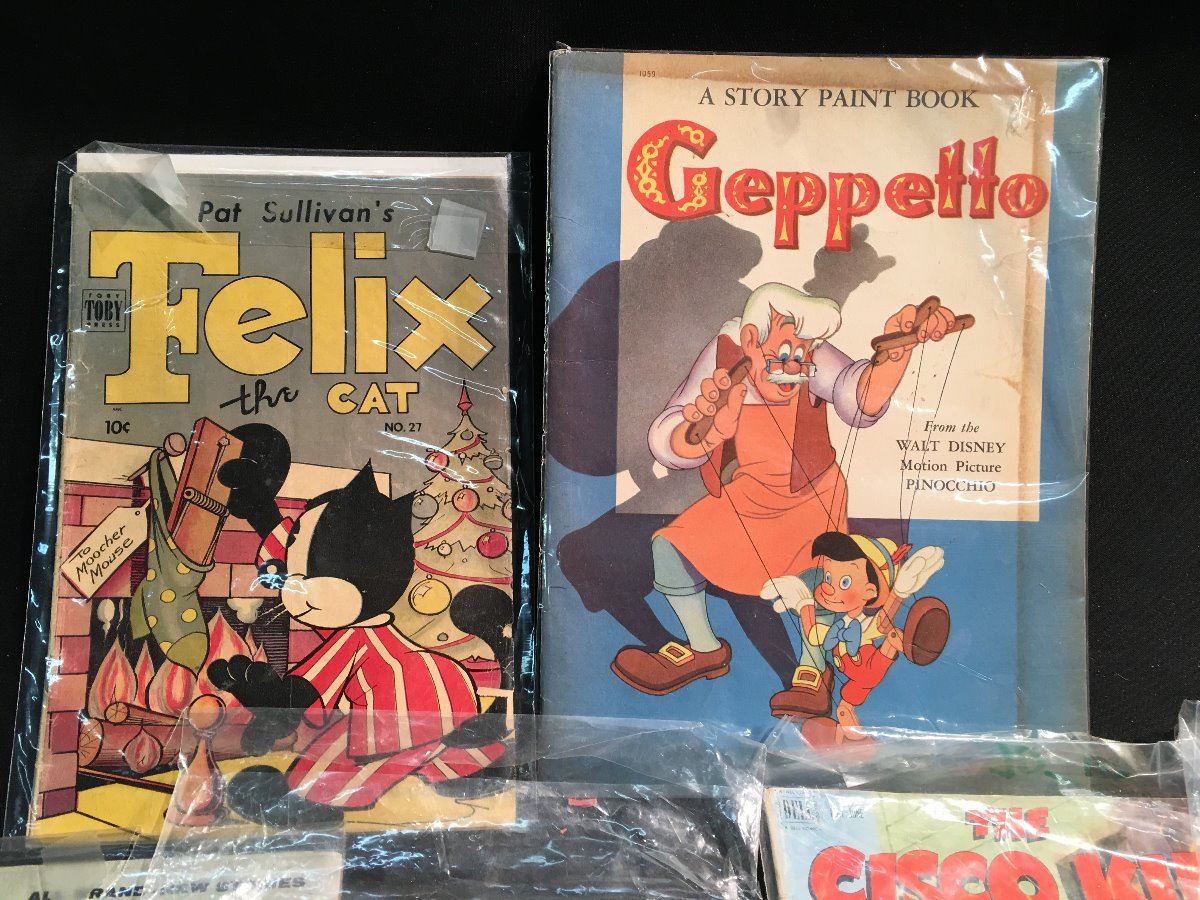 LOT OF 6 EARLY COMIC BOOKS INC: FELIX THE CAT, POPEYE, MICKEY MOUSE X 2 ...