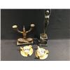Image 1 : LOT OF BRONZE AND BRASS ITEMS INC: CHIPARUS ART DECO BRONZE LADY ON MARBLE BASE 18" TALL,