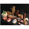 Image 1 : LARGE COLLECTION OF BC FIRST NATIONS COLLECTABLES INC: MINI MASKS, RATTLE, BASKET, AND CARVINGS.