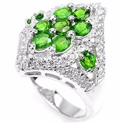 Natural Green Chrome Diopside Ring
