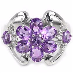 Natural Amethyst Flower Ring