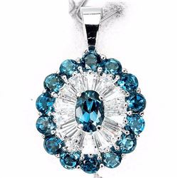 Natural London Blue Topaz Pendant